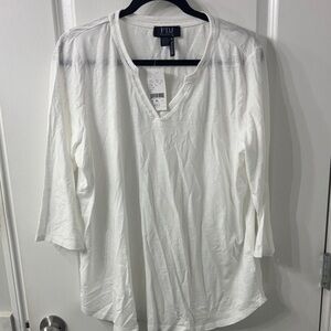 FDJ French Dressing Jeans NWT XL Women's White Top Laura